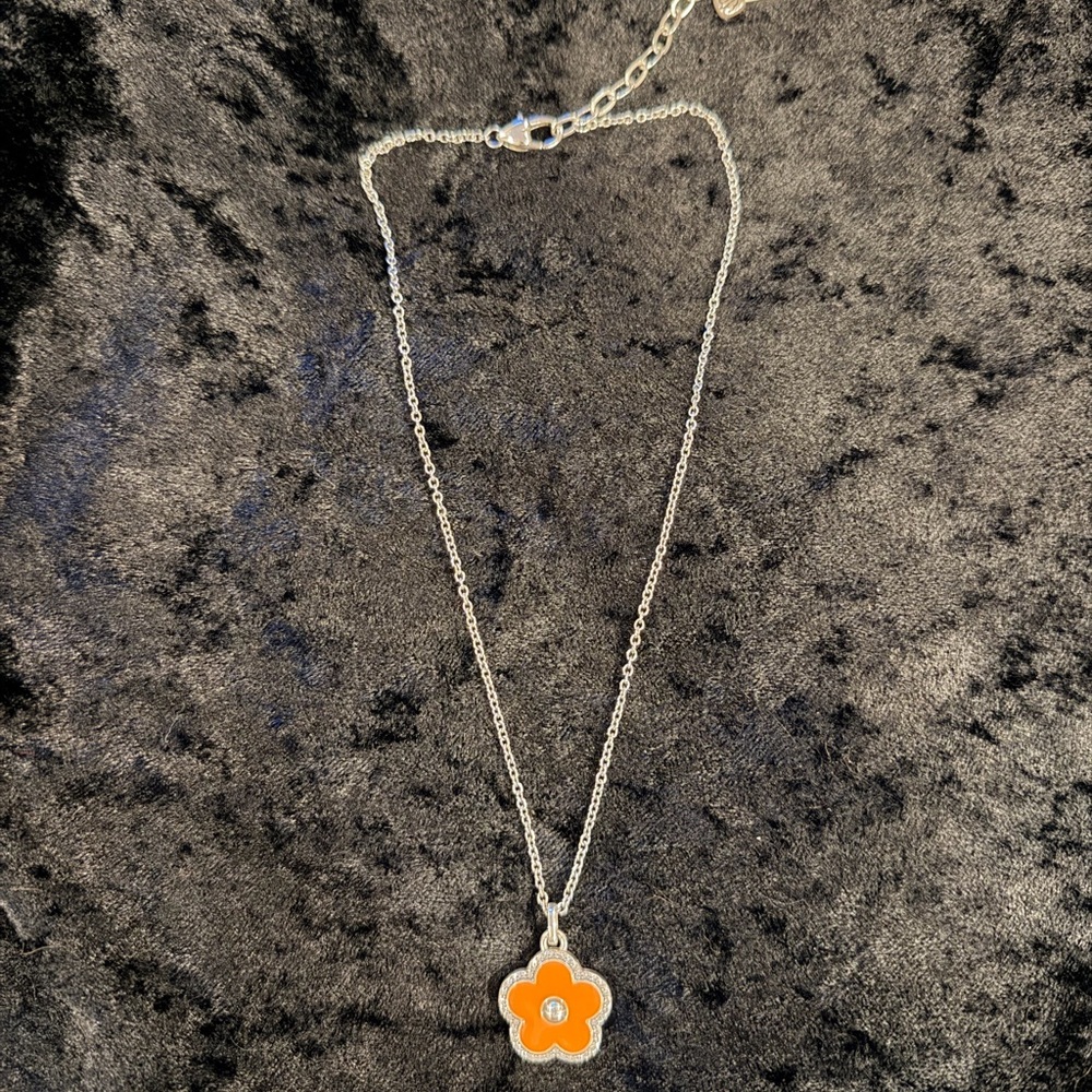 Brighton Dazzling Love Orange Flower Pendant Necklace